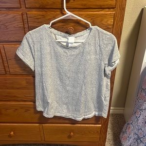 White and Black Speckled H&M Shirt